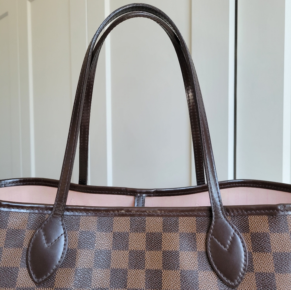 💕Louis Vuitton Tote Bag Neverfull MM Damier Ebene "ROSE Ballerine Interior" - Picture 4 of 17